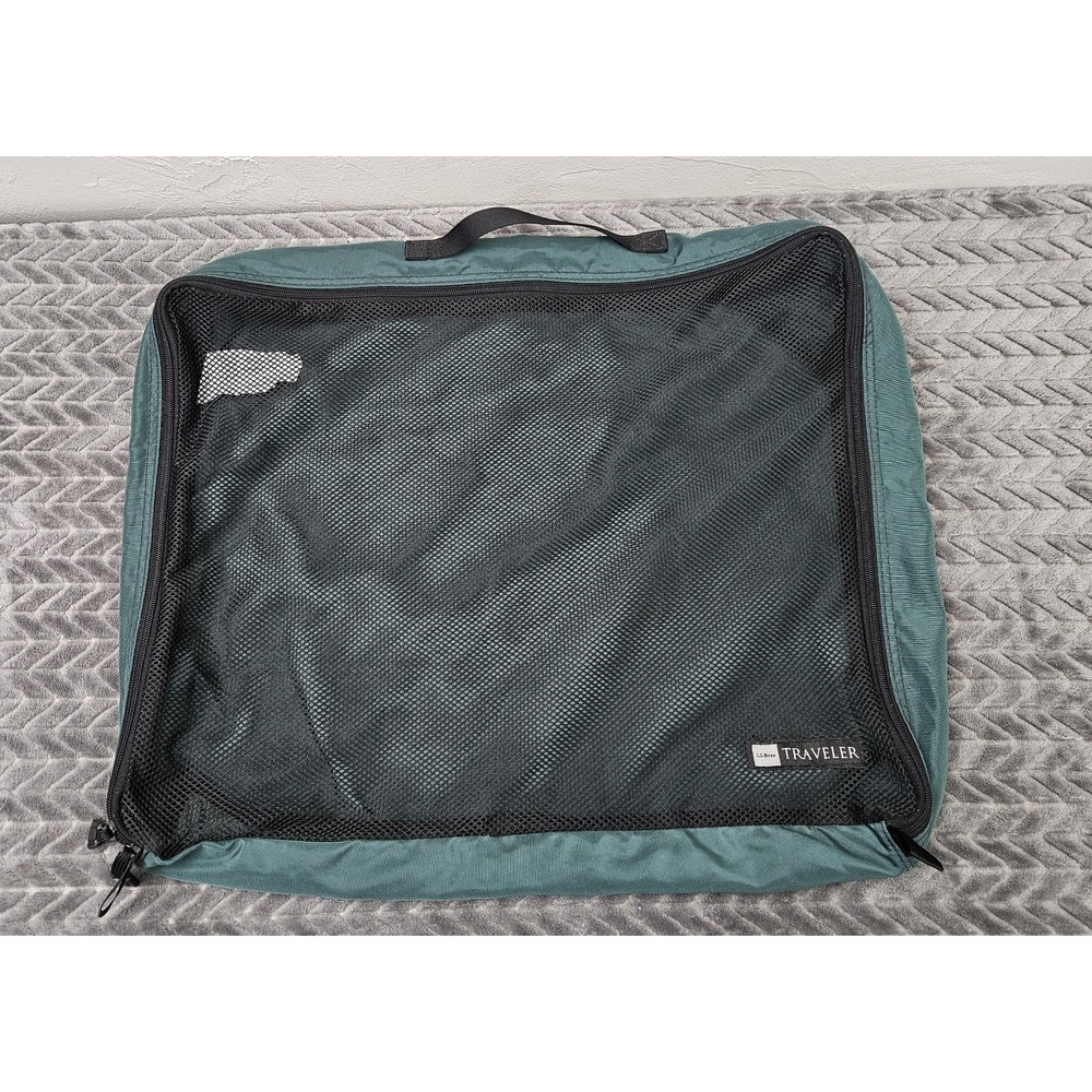 L.L. Bean Travel Toiletry‎ Bag Green Nylon Mesh Organizer Carry On